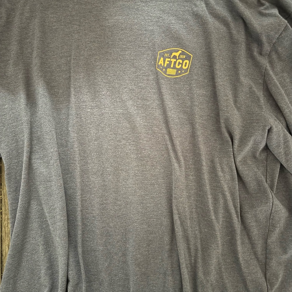 AFTCO Men's Charcoal Long Sleeve Tee